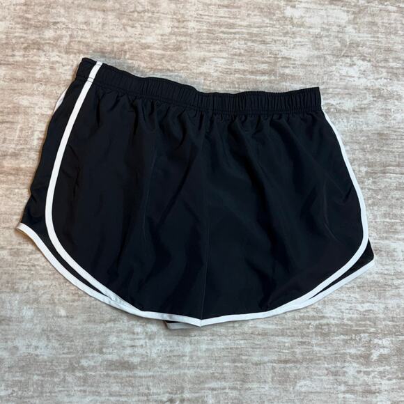 Nike Women’s XL Black White Stripe Dri Fit Running Shorts Lined Athletic New - Picture 6 of 8